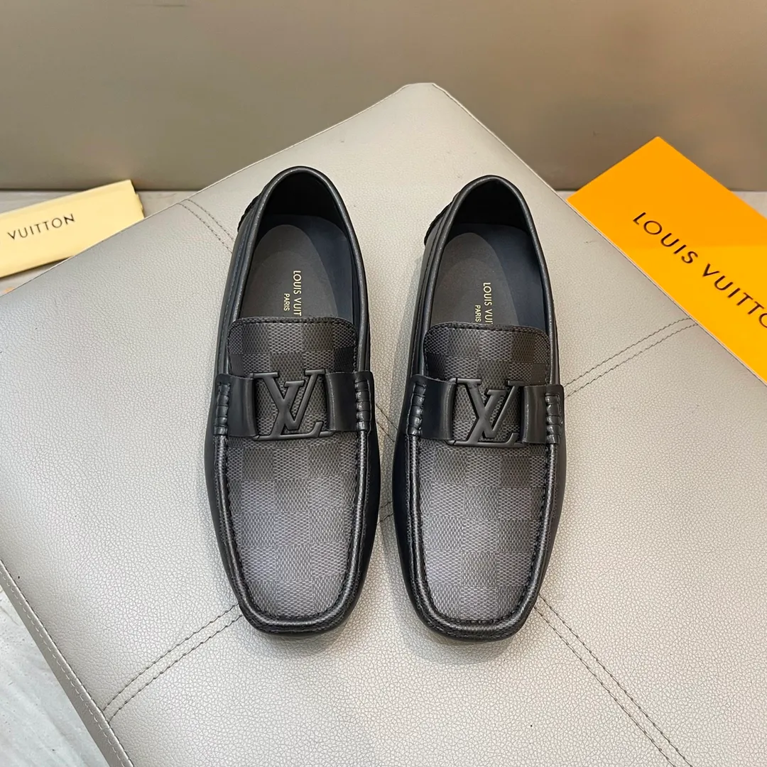 Factory price: 460💰LV men's beanie shoes 2025 official website synchronized <market top version> imported cowhide ➕ black cowhide original packaging. Size 38-45